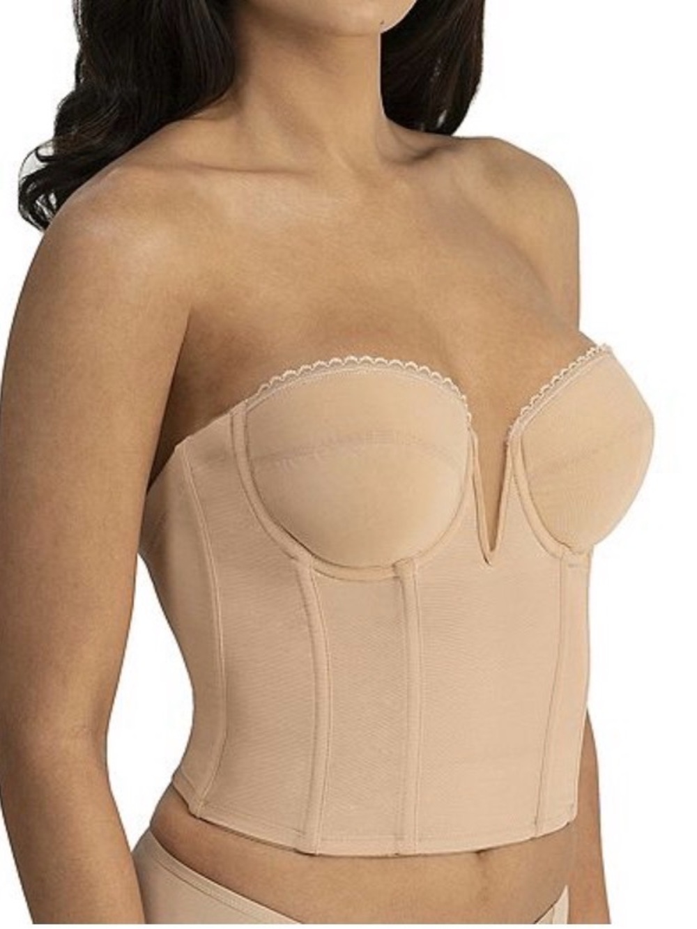 Dominique Valerie V-Wire Backless Strapless Bra Beige 32D NWT IN PACKAGE